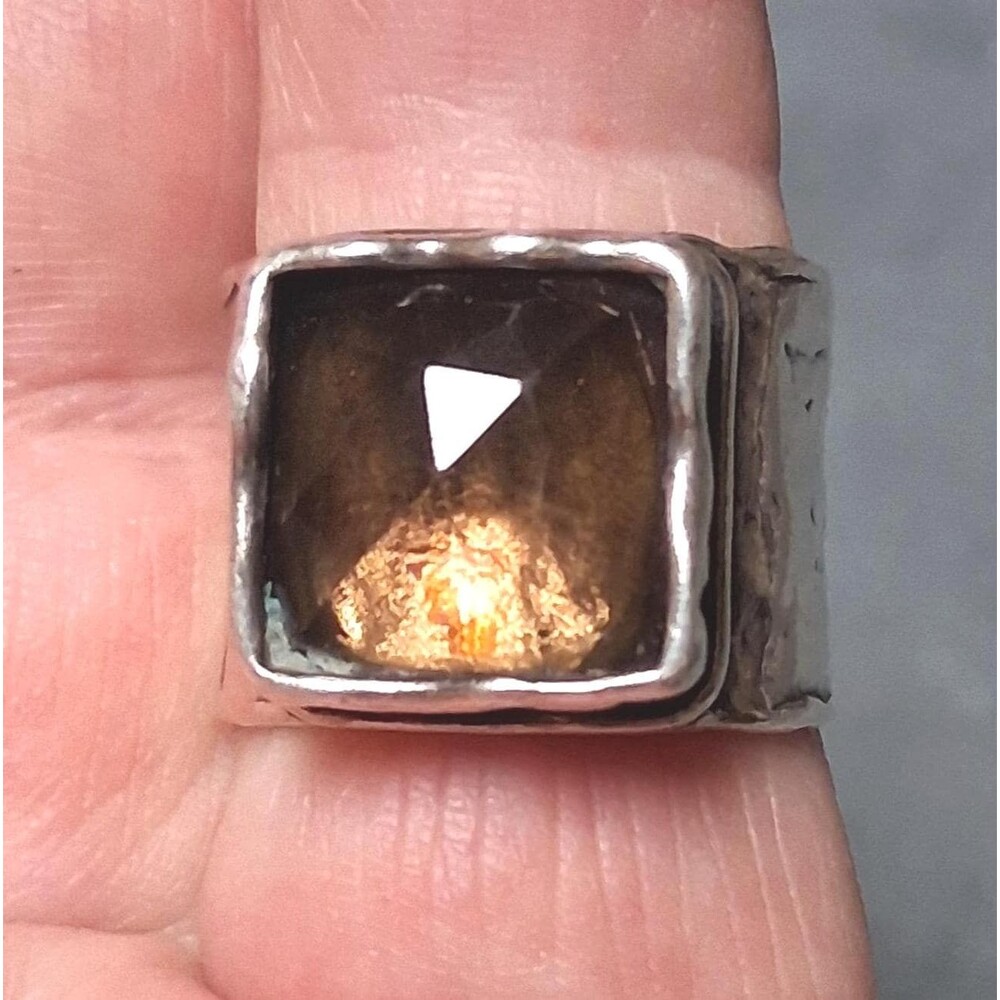 Vintage Silpada Smokey Quartz Sterling Ring Size 7